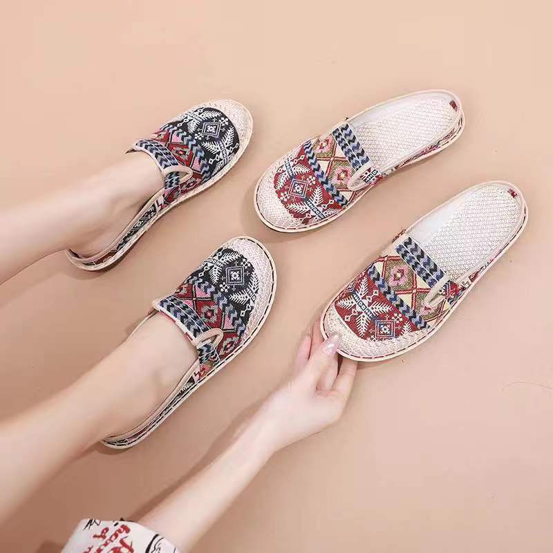 Ethnic slip-ons low-cut