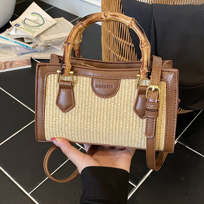 Bolsa de paja tejida diaria para mujeres verano 2026 nuevo nicho de moda diseño de balsa de vacaciones de playa