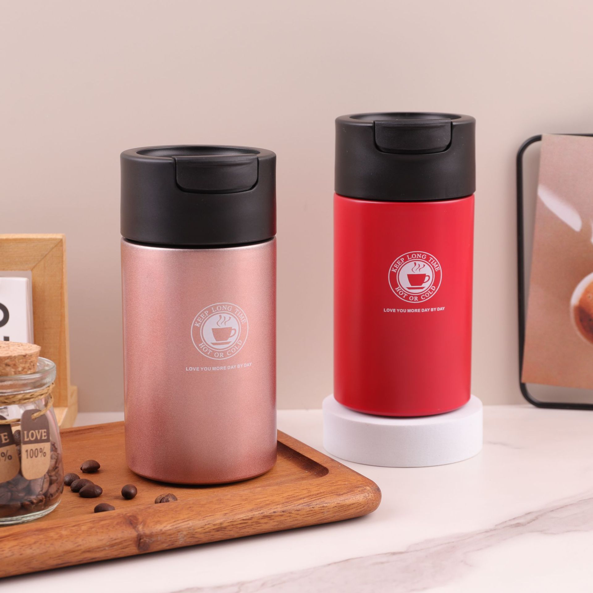 Taza de café de acero inoxidable 304 transfronteriza Taza de vacío Taza de vacío de doble capa de alto valor Taza de agua portátil de oficina