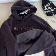 2025秋冬新款儿童加绒连帽卫衣韩版男童刺绣保暖卫衣