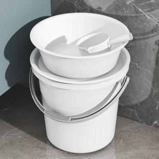 Thickened Bucket Household Multifunctional Student Dormitory Satchel Laundry Bath Bucket Large Capacity Round with Lid Zhaozhisun