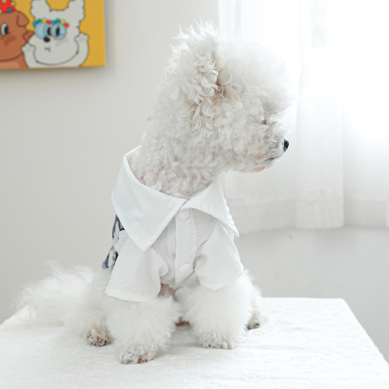 工場直送/在庫あり 新製品 ペット服 犬猫服 秋冬 暖かいブルーチェック柄タキシード|undefined