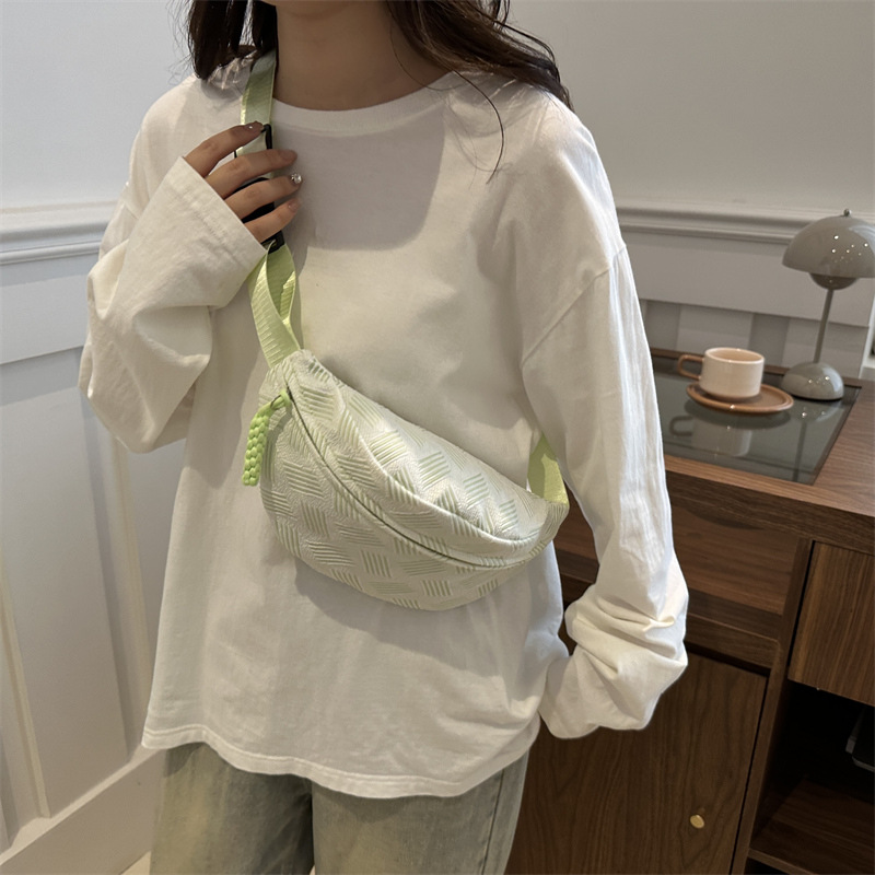 Canvas casuales de hombro para mujeres 2024 nuevo bolso de moda, bolso de pecho deportivo de verano, bolso de cintura de nicho universal