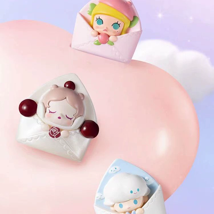 Blind Box Figure (Bubble Mart POP BEAN) Love Letter Valentine’s Sitting Cute Series, Random