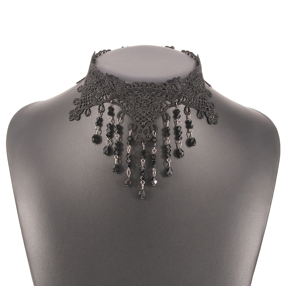 Fashion 1# Halloween Lace Tassel Necklace
