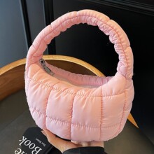 韩版云朵包泡泡褶皱包包女2025春季新款时尚棉服包迷你手提饺子包