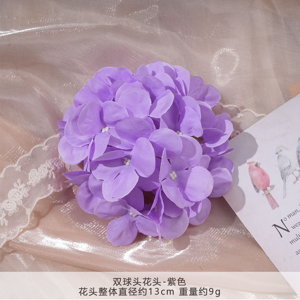 YG-더블 볼 머리 꽃 머리-보라색