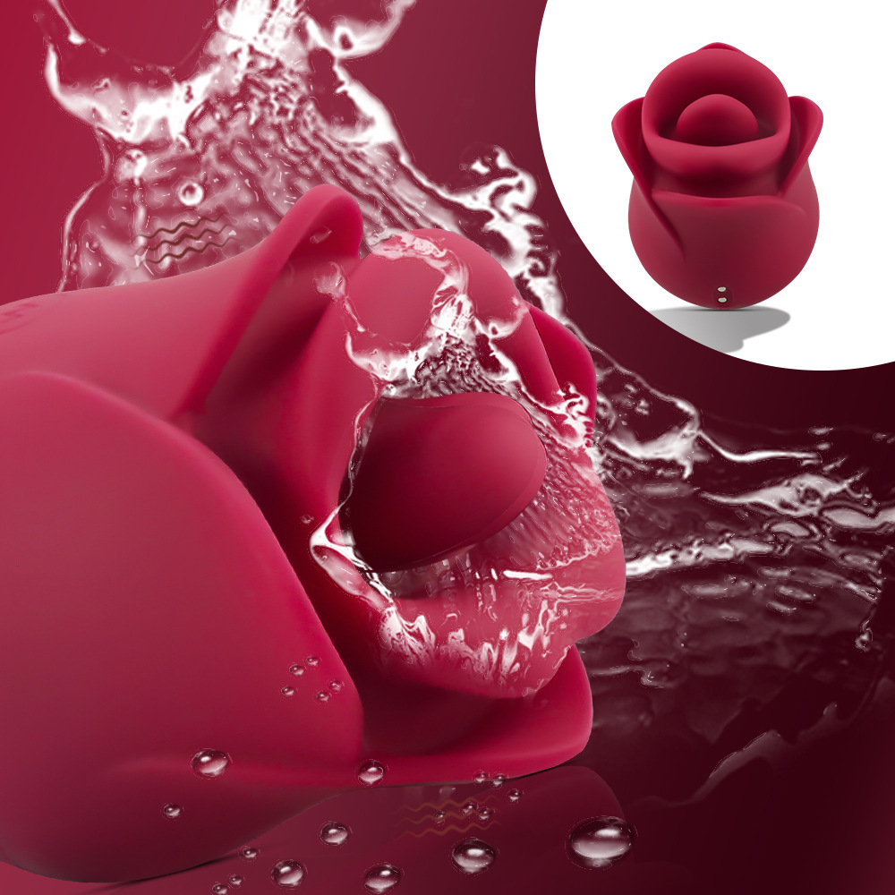 Jennifer's bite tongue licking the vibrator red lips rose jumping…