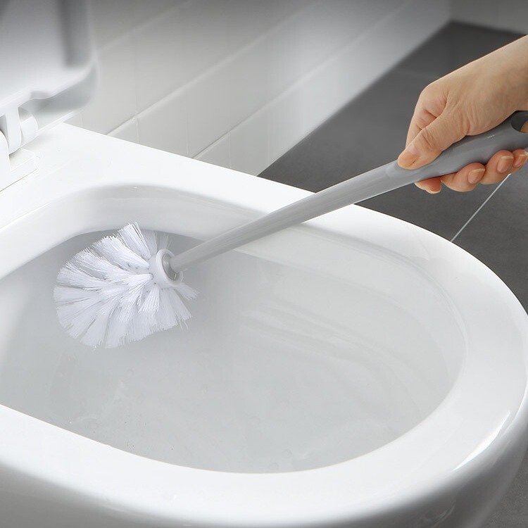 便器ブラシ家庭用死角のない長柄壁掛け丸頭洗浄ブラシ台座付きトイレブラシ|undefined
