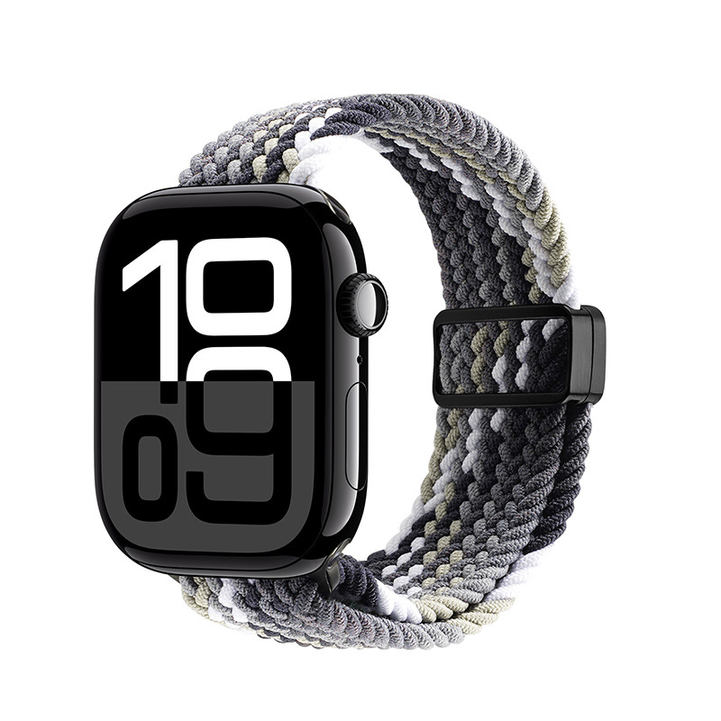 Correa elástica de manzana tejida de nailon para AppleWatch, hebilla de succión magnética, correa deportiva, venta al por mayor transfronteriza image 16