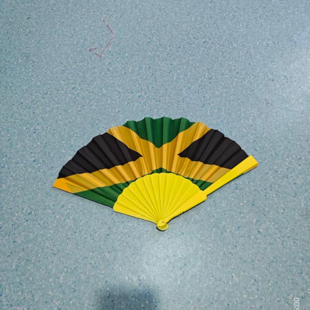 Abanico de Mano para Celebración de 7 Pulgadas de Plástico y Seda, para Desfiles