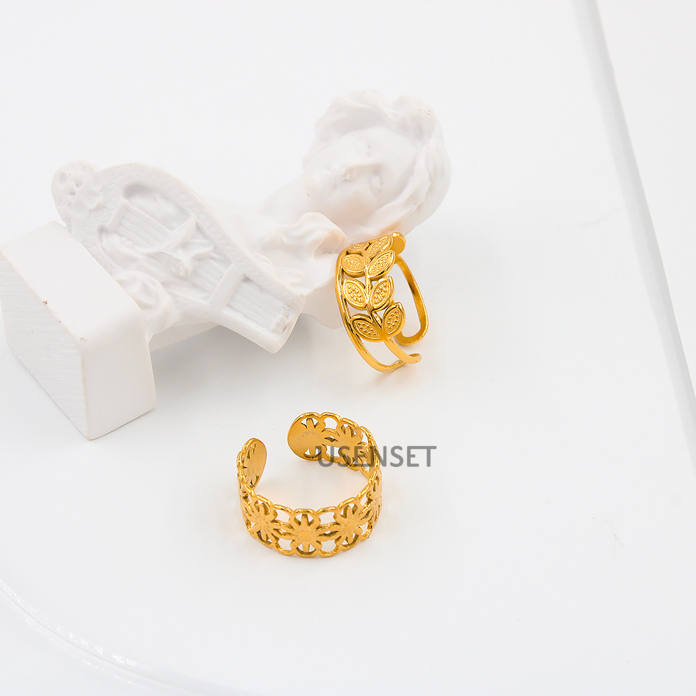 Simple Style Heart Shape Snake Stainless Steel Plating Open Ring 1 Piece