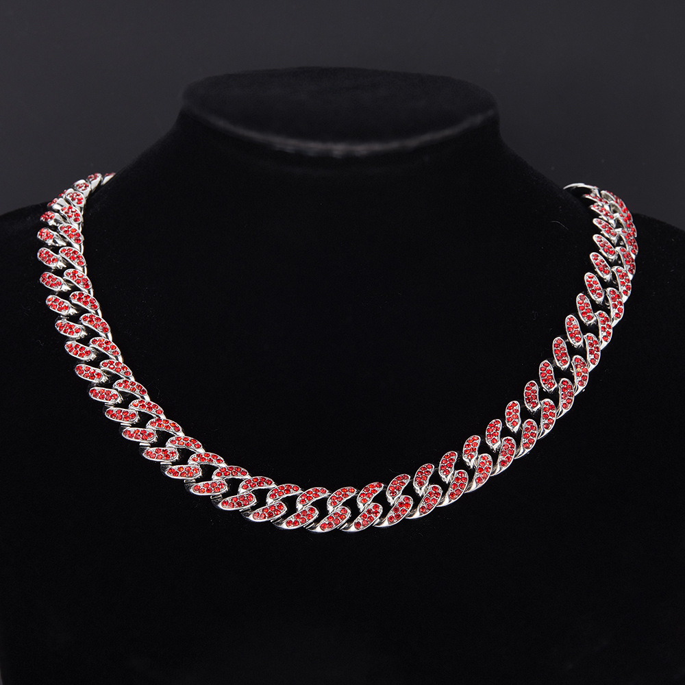 All Seasons Season Hip-Hop Punk Geometric Rhinestone Zinc Alloy Plating Rhinestones Unisex Chain Necklace Men Chain Necklaces