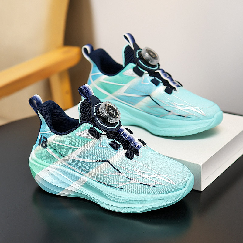 Zapatos deportivos de botón para niños, zapatos de carrera profesionales para estudiantes, redes transpirables de otoño, nuevos zapatos de entrenamiento para niños y niñas