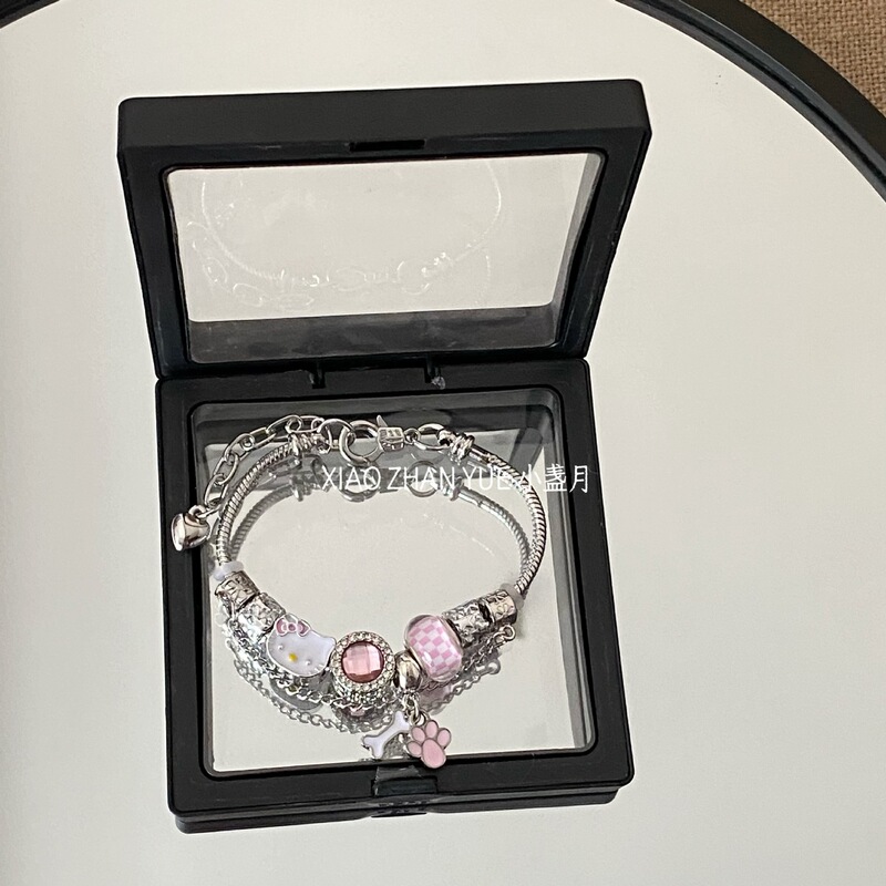 Panjia Dora Kt Cat Kuromi Cinnamon Dog Cartoon Bracelet DIY Beaded Bracelet Versatile Accessible Luxury Niche Bracelet