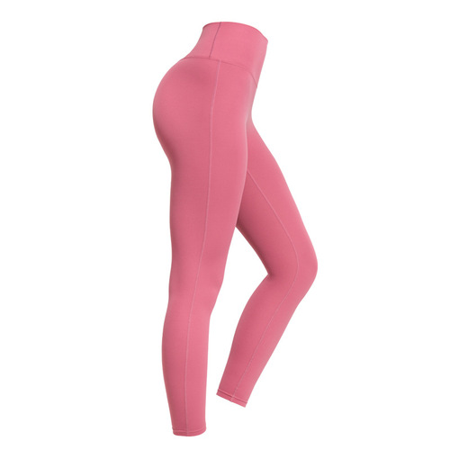 Cross-border European and American hip-raising high-waisted yoga pants for women, elastic tight running sports pants, naked fitness Pilates pants