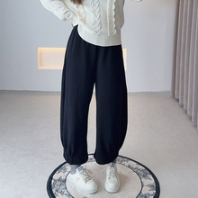 子元25年秋季新款大码女装休闲裤松紧腰宽松休闲气球裤女款秋9138