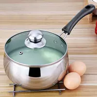 Кастрюля для молока из нержавеющей стали, утолщенная бытовая кастрюля для супа, кастрюля с антипригарным покрытием для приготовления лапши, каши, кастрюля для горячего молока, индукционная плита, газовая плита, универсальная