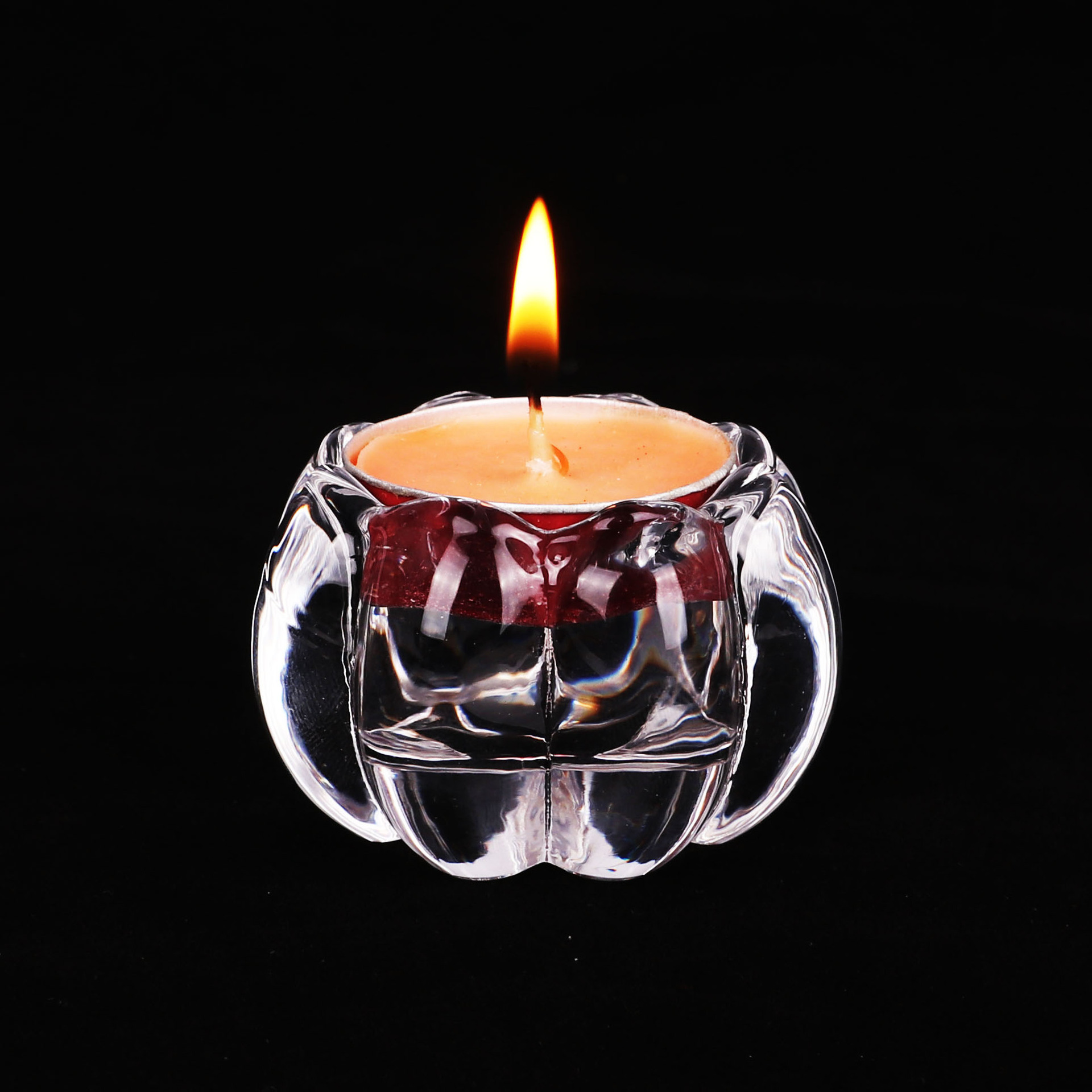 香薰灌蜡玻璃烛台透明简约蜡烛台自制蜡烛杯铝皮蜡烛玻璃容器蜡台