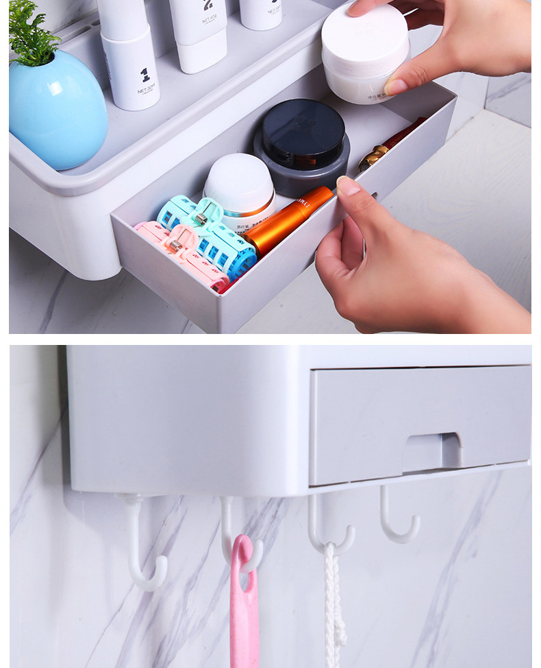 The cosmetic jewelry box shelving and bathroom hook shelving are convenient to use, have a large capacity, are detachable and easy to clean detail image 15