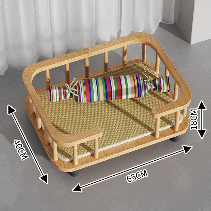 無垢材の猫ベッド、犬小屋、キャンプベッド、地上フェンス、ペット猫ベッド、厚みのある取り外し可能で洗える大型犬小屋マット、犬ソファ|undefined