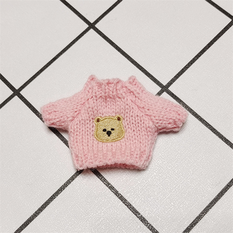 Venta caliente perro cabeza 14cm muñeco de peluche suéter colección de accesorios de ropa rabu ropa spot al por mayor