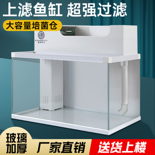 Top Filter Fish Tank Small Home Living Room Turtle Tank Filter Tank Office Ecological Water-Change-Free Ultra-White Glass Integrated Tank