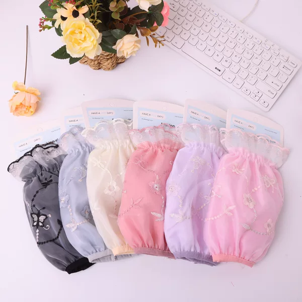 Strict selection of sleeve lace sleeve women's short work cute autumn and winter sleeve down jacket hand sleeve sleeve head