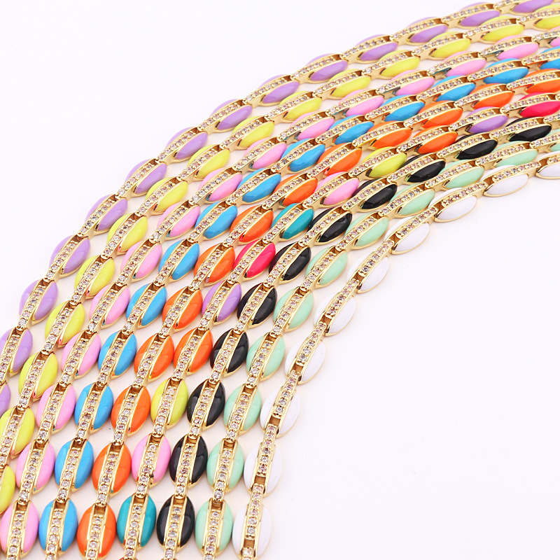 Fashion Geometric Copper Choker Inlay Zircon Copper Necklaces