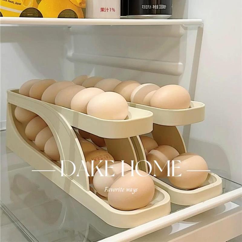 日本式卵収納ケース冷蔵庫用自動スクロール卵専用整理神器食品級多機能キッチン|undefined