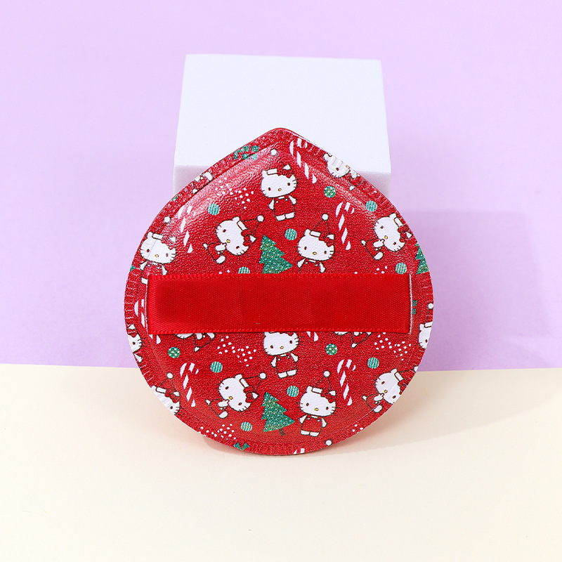 Fábrica personalizada gran soplo de polvo de malvavisco sin comer goteo en forma de gota KT gato impresión maquillaje esponja cojín maquillaje belleza huevo