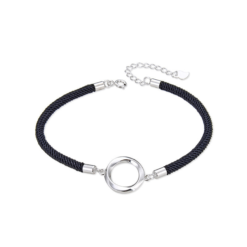 Mobius pulsera mujer S925 plata esterlina cuerda tejida a mano pequeña joyería de anillo fresco al por mayor una agencia de cabello