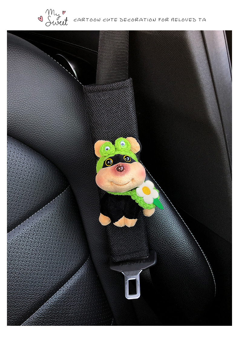 Bee Dog Car Seat Belt Shoulder Cover Clothing Anti-Wear Cover Pair of High-End Car Dolls Car Interior Decoration for Women