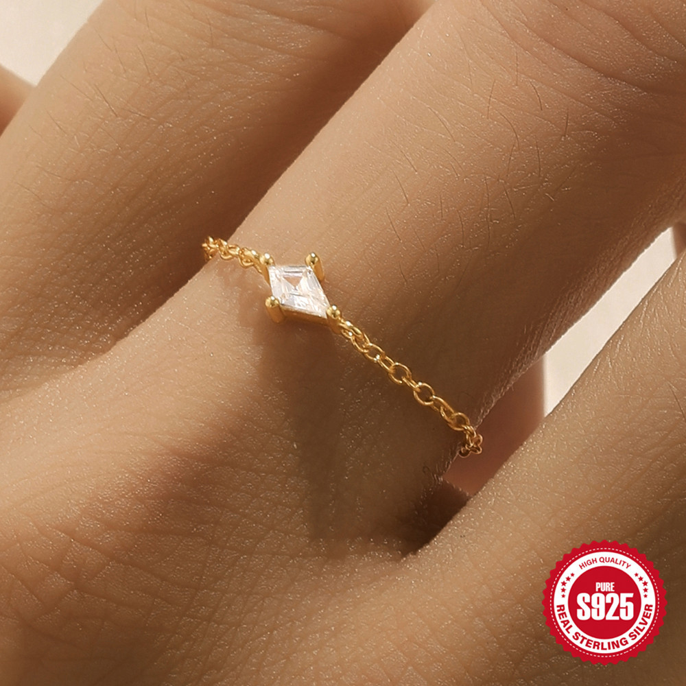 S925 plata de ley exquisita, compacta y versátil, circón en forma de cometa, anillo transfronterizo europeo y americano de moda de estilo ins ajustable