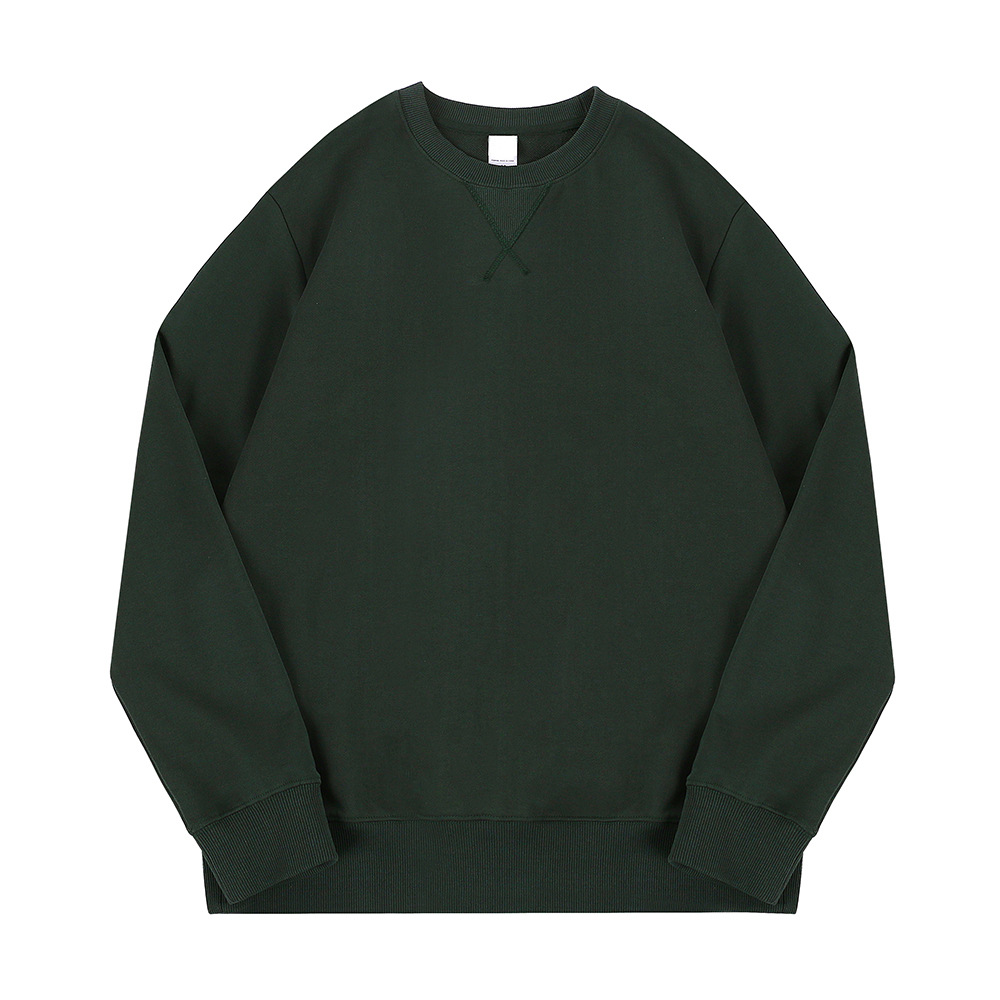 2022 340g algodón terry cuello redondo suéter ins gota hombro moda nicho estilo coreano hong kong estilo otoño y abrigo de invierno