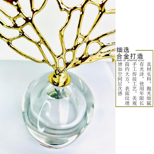 Creative Coral Wealth Tree Luxury High-end Console Table Crystal Transparent Modern Simple Entrance TV Stand Home Decor