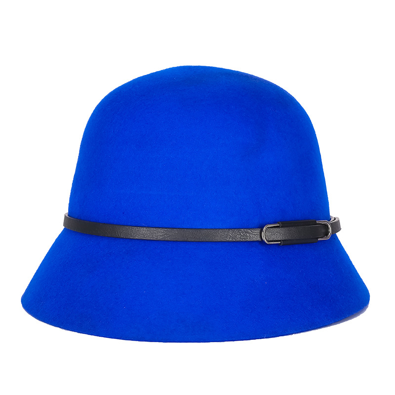 Sombrero de las mujeres de otoño e invierno de lana pura lana sombrero de la cuenca coreano japonés caliente impreso sombrero de fieltro fábrica en stock venta al por mayor image 7