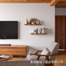 铁木结合展示架壁挂式书籍杂志收纳架厨房香料调味品架木质储物架