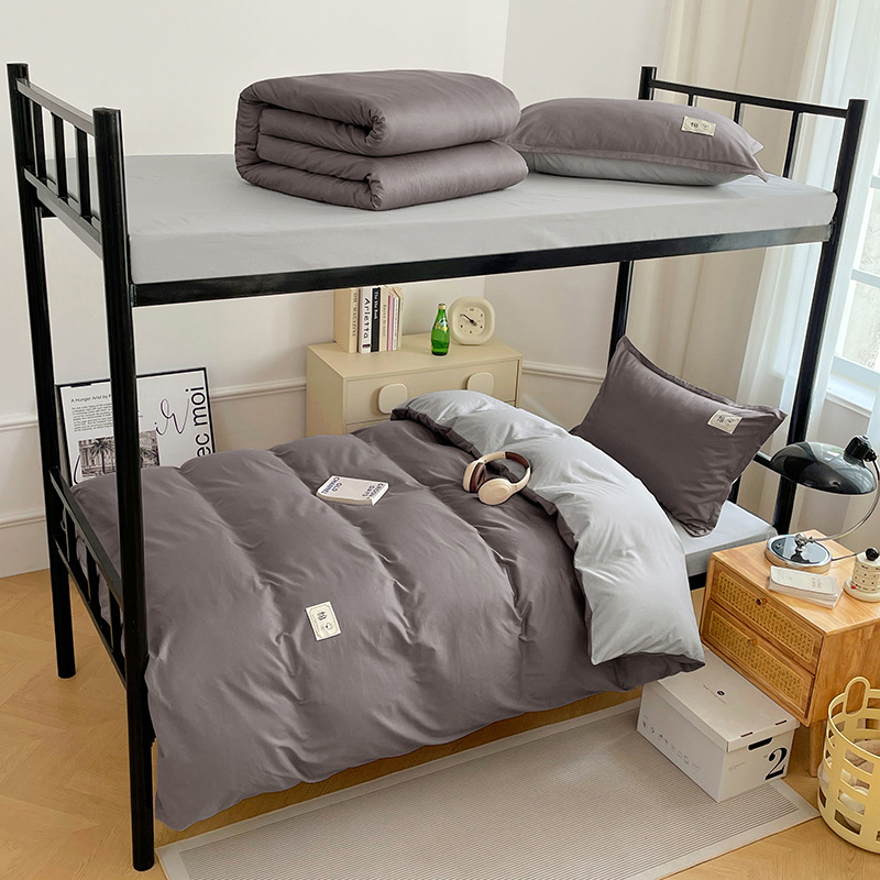 Dormitorio de estudiantes Conjunto de algodón de seis piezas Ropa de cama para estudiantes universitarios Algodón Tres juegos para estudiantes Ropa de cama de apoyo de 90*200