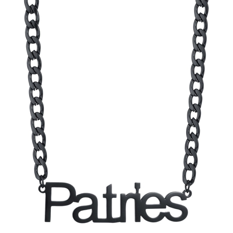 クロスボーダーSHEINステンレス刻印ネームネックレスカスタムカットシンプル英語文字ロングセーターチェーン