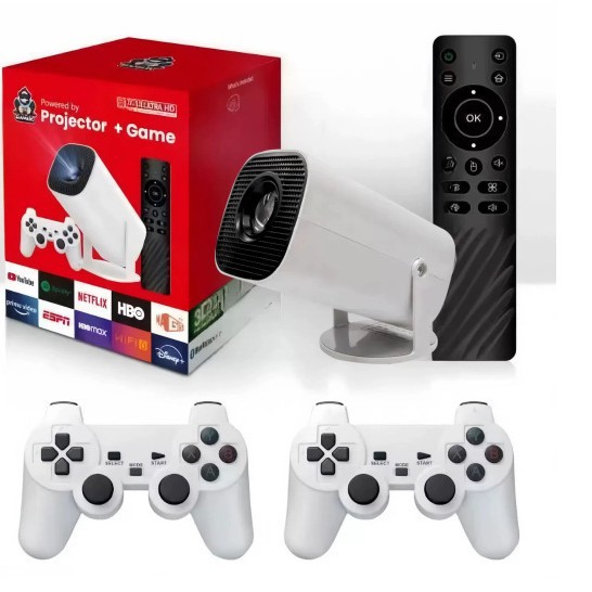 Cross-Border Popular P30 Game Console Projector Hd 720P Supports Decoding 4K Factory Direct Sales Android 13 2+16