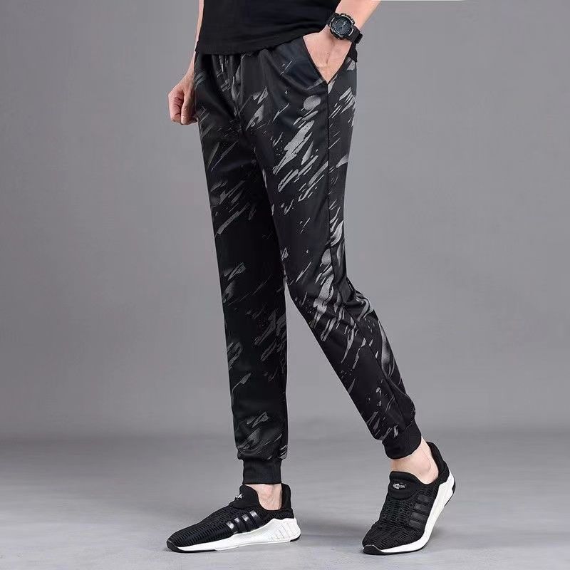 Pantalones DE TRABAJO pantalones de camuflaje casuales de los hombres más el tamaño de los hombres elásticos sueltos resistentes al desgaste resistente a las manchas pantalones atados al tobillo Pantalones deportivos de los hombres