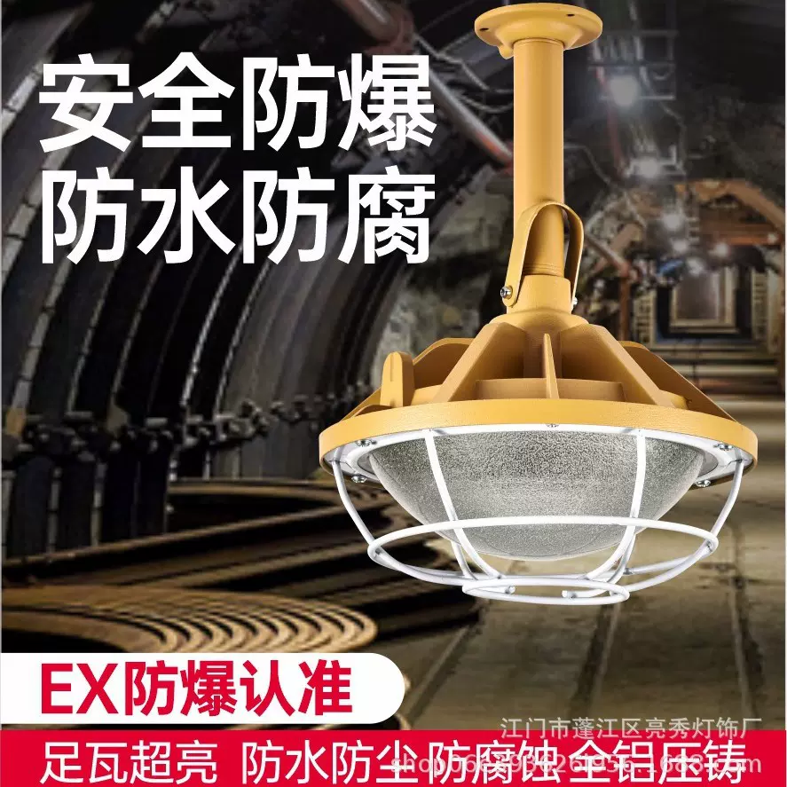 LED防爆灯隔爆灯防水防潮工厂灯防爆仓库厂房三防照明100W地雷灯