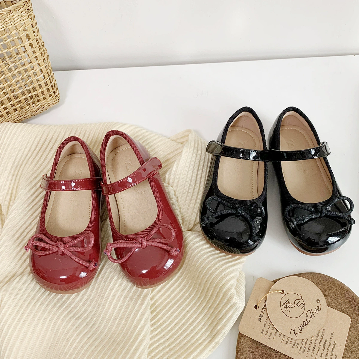 Обувь принцессы для девочек 2025 весна и осень новый лук с круглой головой