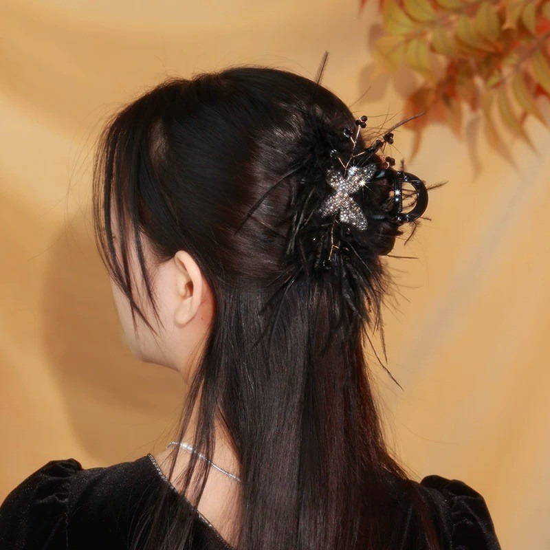 [Four times the amount of hair] Butterfly Dream Ostrich Feather 13cm