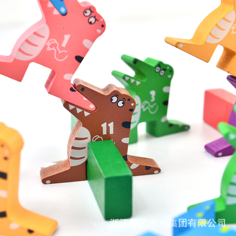 De los niños de madera bebé divertido cocodrilo Jenga inteligencia equilibrio Jenga padres e hijos de escritorio juguetes educativos