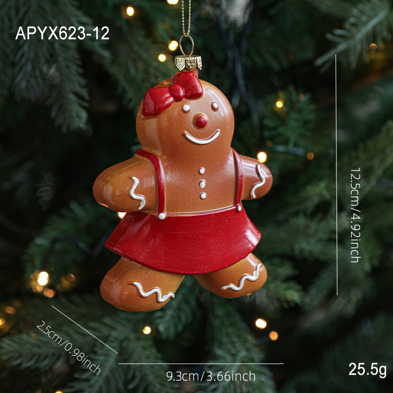 Nuevo pan de jengibre de plástico colgante hombre colgante colgante árbol de Navidad decoración colgante artículos de decoración atmósfera artículos de diseño en stock
