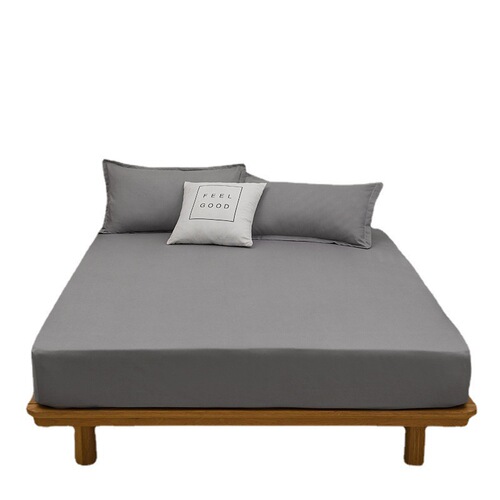 Japanese-style solid color washed cotton bed canopy three-piece set single sheet mattress dustproof protector single bed cover factory wholesale