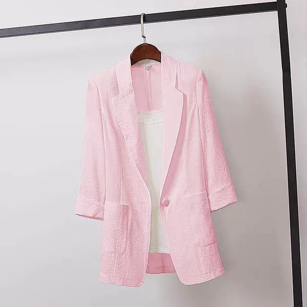 Three-quarter sleeve small suit---pink