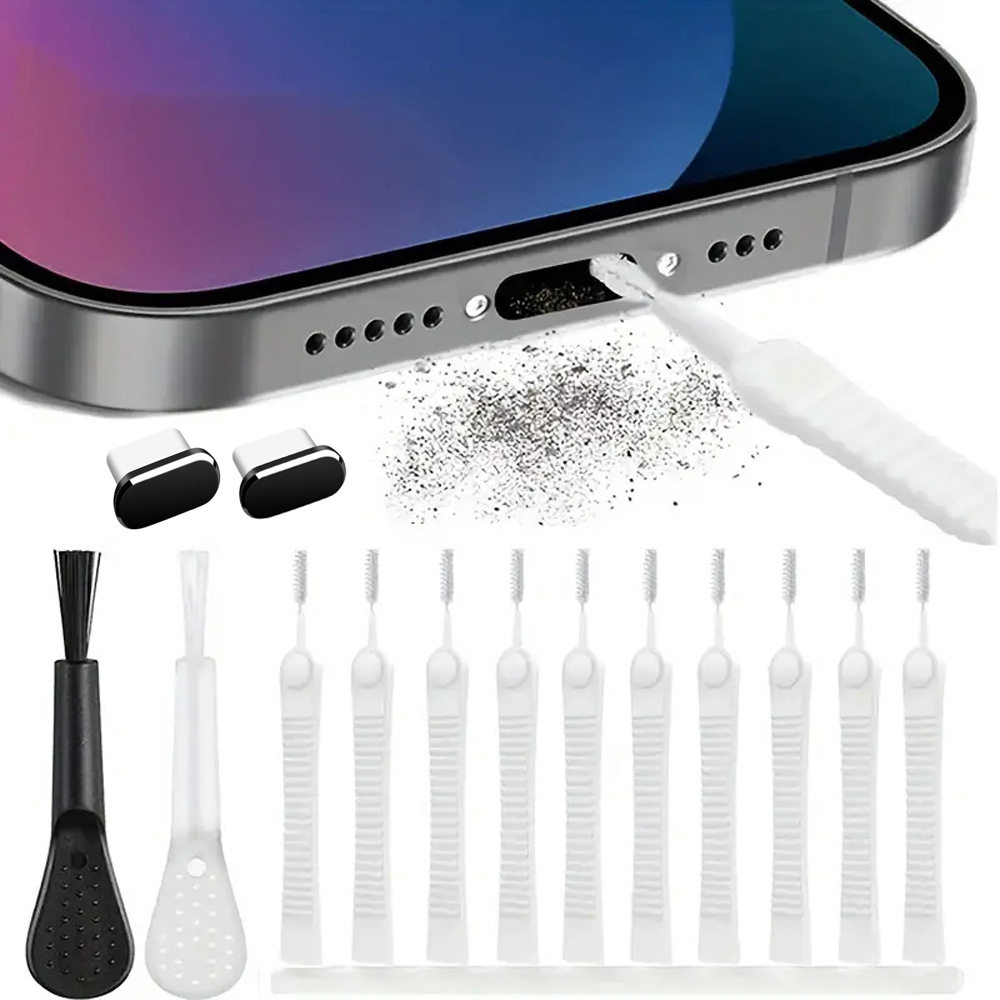 USB-C Datenanschluss Staubstecker Handy-Ladeanschluss Metall-Staubstecker mit Bürstenreinigungskappe kompatibel